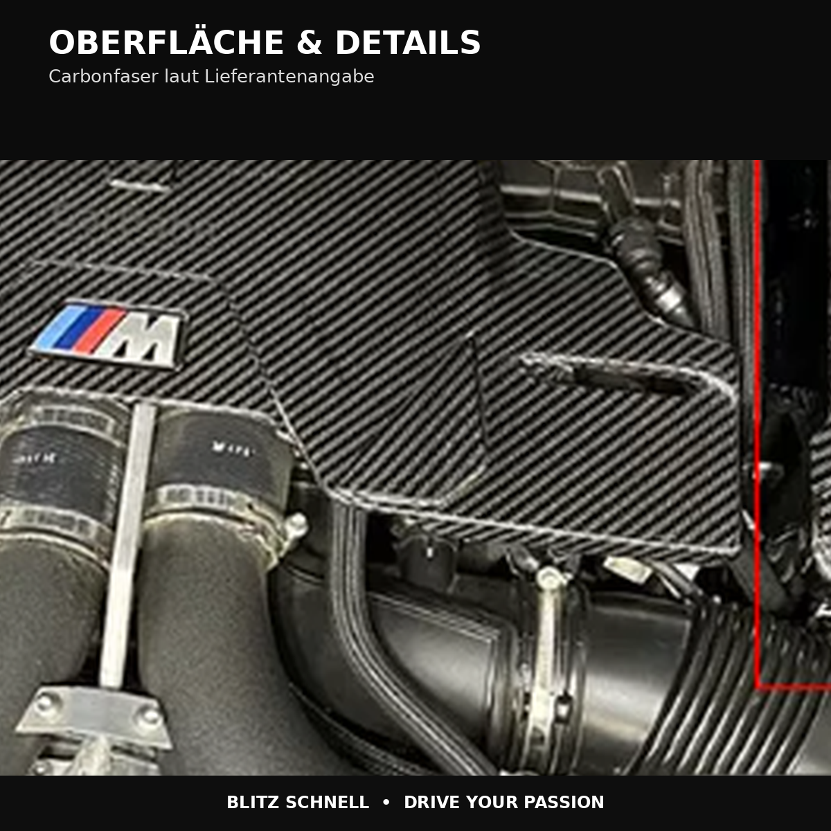 BMW M5 F90 Carbon Batterieabdeckung – Oberfläche