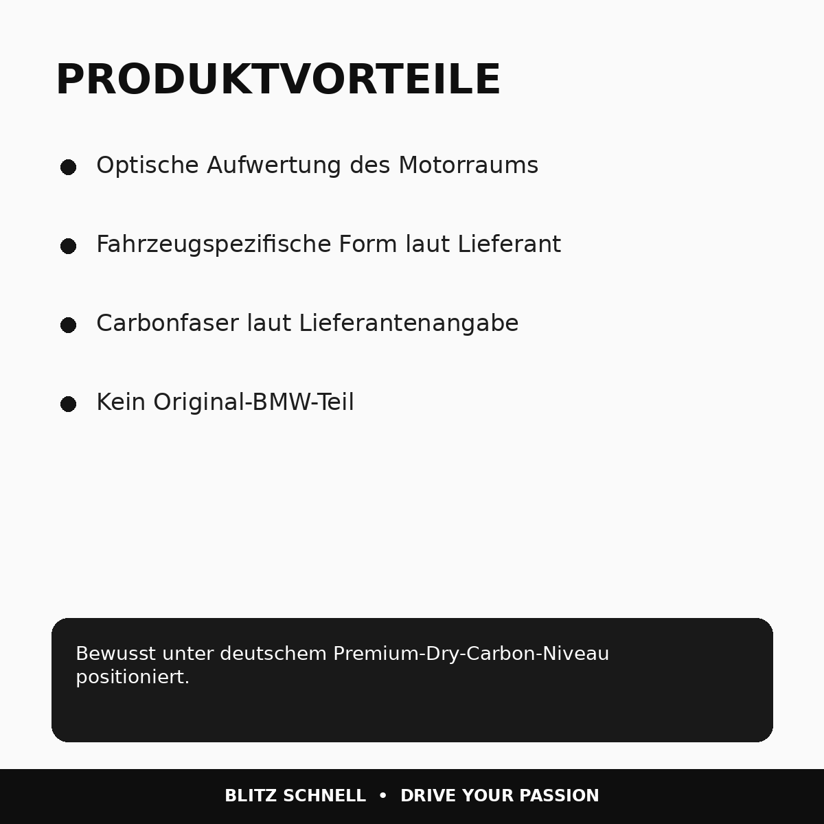 BMW M5 F90 Carbon Batterieabdeckung – Produktvorteile