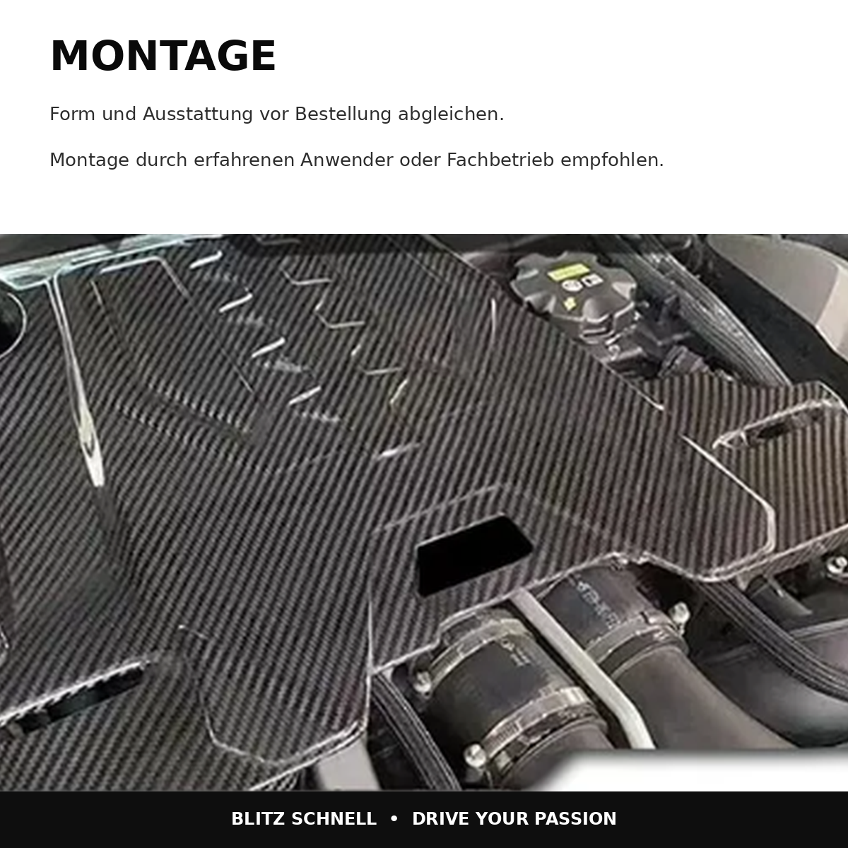 BMW M5 F90 Carbon Motorabdeckung – Montage