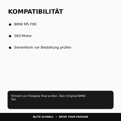 BMW M5 F90 Carbon Motorabdeckung – Kompatibilität