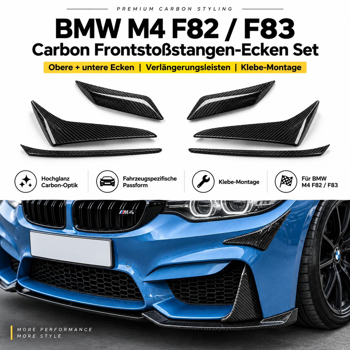 BMW M4 F82 F83 Carbon Frontstoßstangen-Ecken – Produktübersicht