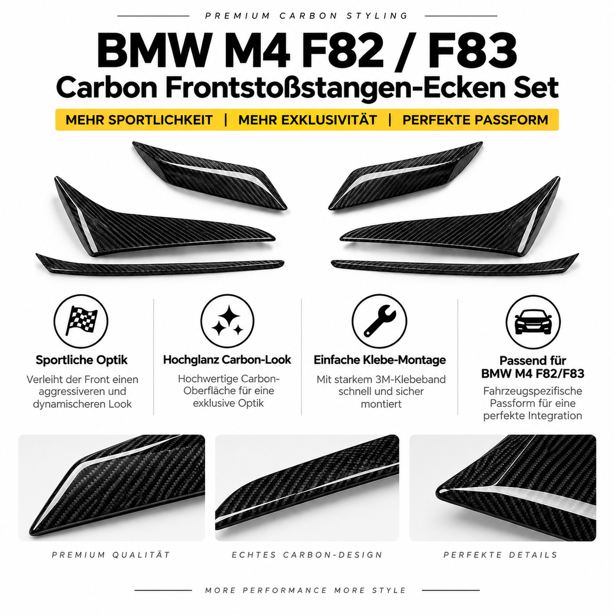BMW M4 F82 F83 Carbon Frontstoßstangen-Ecken – Vorteile