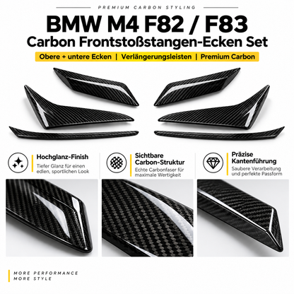 BMW M4 F82 F83 Carbon Frontstoßstangen-Ecken – Material und Details