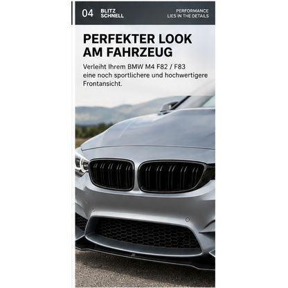 BMW M4 F82 F83 Carbon Nierengrill Austausch – montierte Ansicht