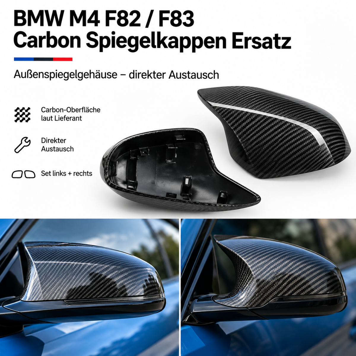 BMW M4 F82 F83 Carbon Spiegelkappen Ersatz – Produktübersicht